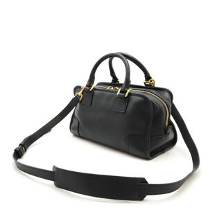 Loewe Amazona Shoulder Anagram Leather Boston Handbag Black Bag